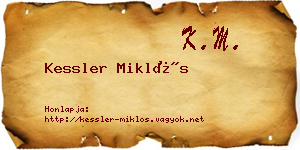Kessler Miklós névjegykártya